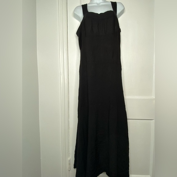 Vince Camuto Black Square Neck Sleeveless Maxi Swing Dress - Picture 2 of 6